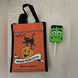 Candie's Halloween Tote with Green Lollipop
